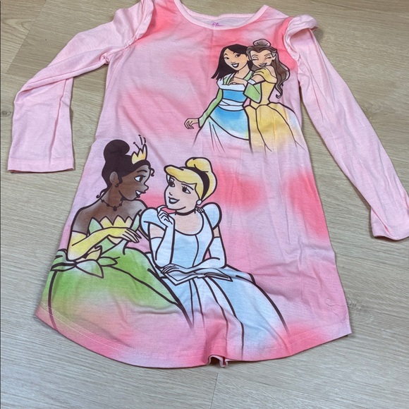 Disney Princess Pink Nightgown Mulan Belle Tiana Cinderella S 6/6X - Picture 4 of 5